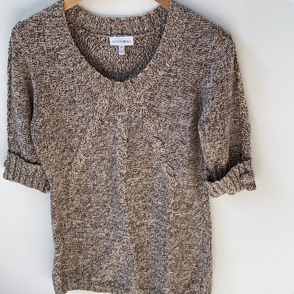 Fashion Bug Crew neck tunic knit sweater with short sleeves, Size M - Picture 4 of 8